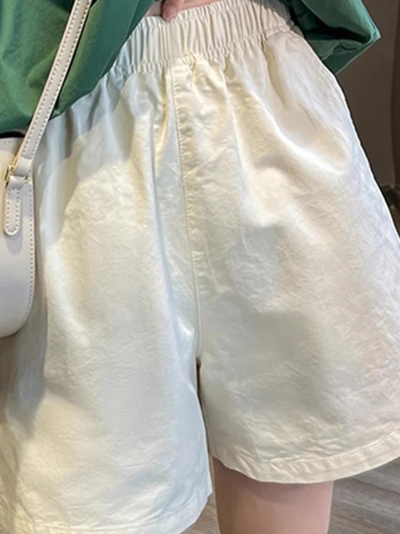 

Женские летние брюки больших размеров с высокой талией, повседневные, широкие, тонкие, удобные, в корейском стиле, с декоративными элементами