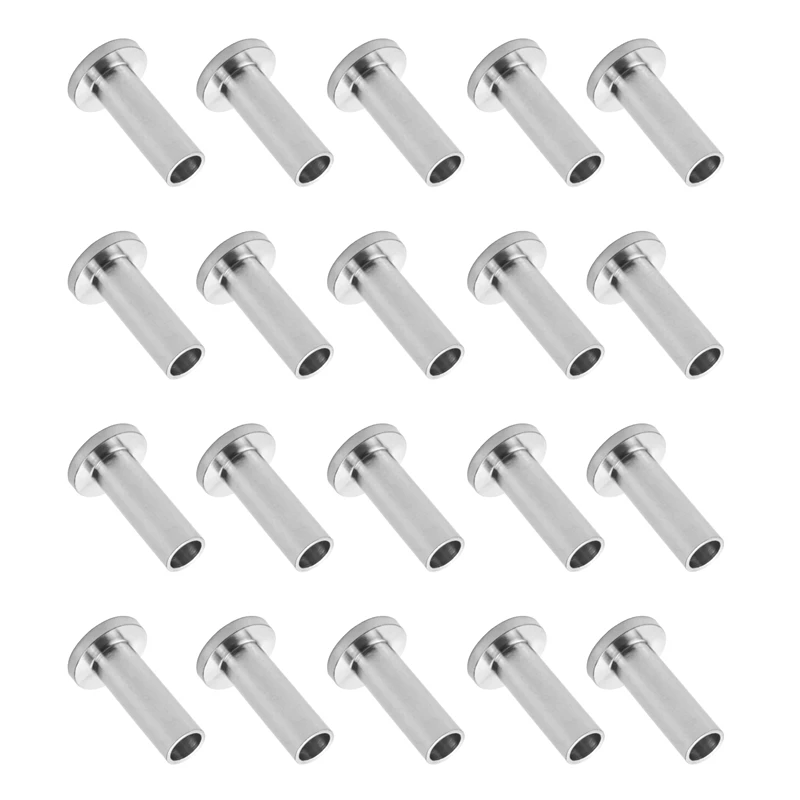 

Hot 20 Pcs T316 Stainless Steel Protector Sleeves For 1/8Inch 5/32Inch 3/16Inch Cable Railing Kit,Wood Posts,DIY Balustrade