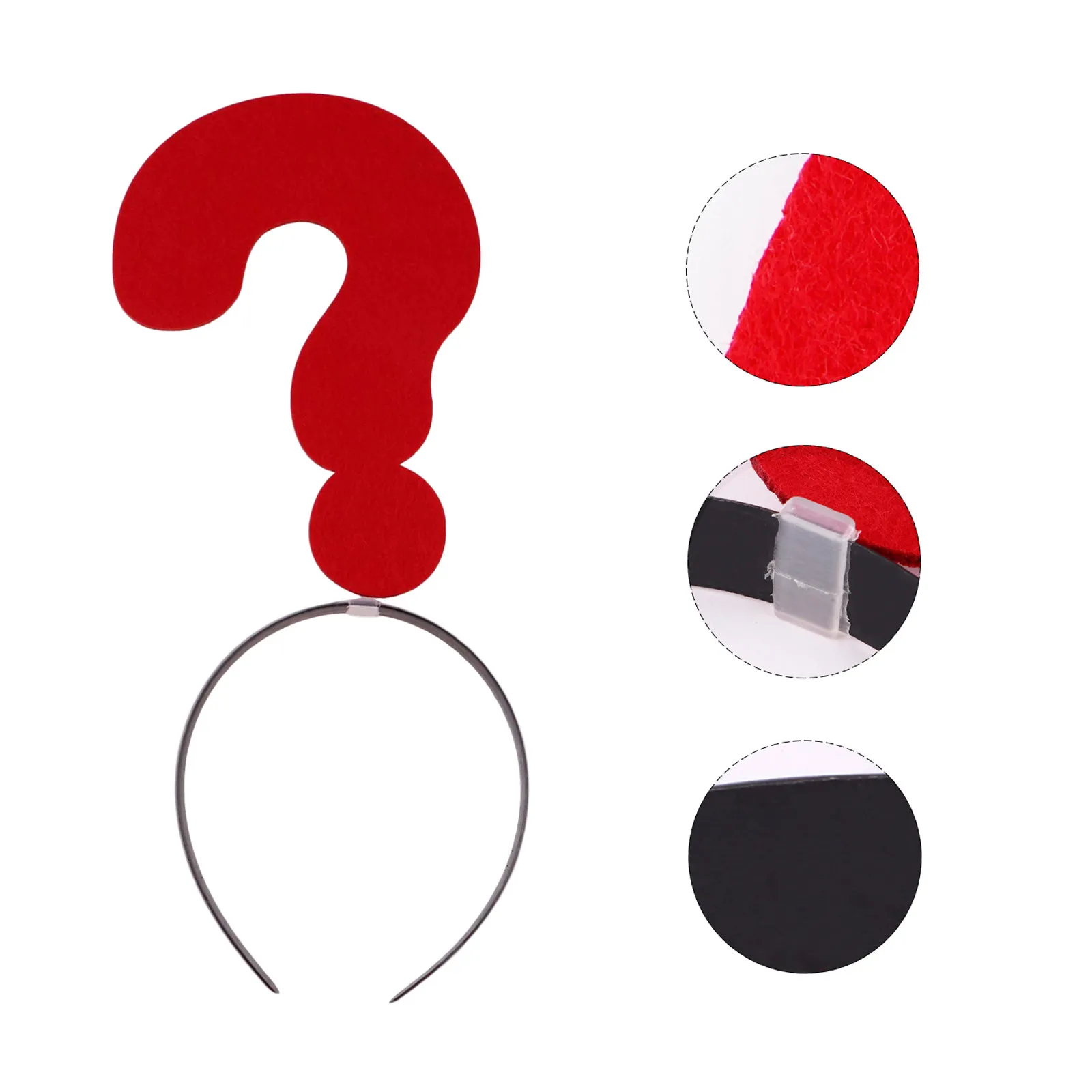 2Pcs Question Mark Hair Hoop Funny Headband for Women Soft Cloth Material Party Festival Cosplay Photo Prop Lightweight