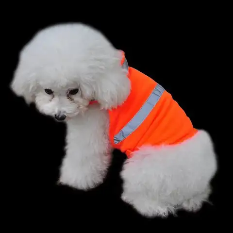 Chaleco reflectante para perros, chaleco de visibilidad para perros, chaleco naranja ajustable fluorescente transpirable, suministros cómodos para mascotas para caza