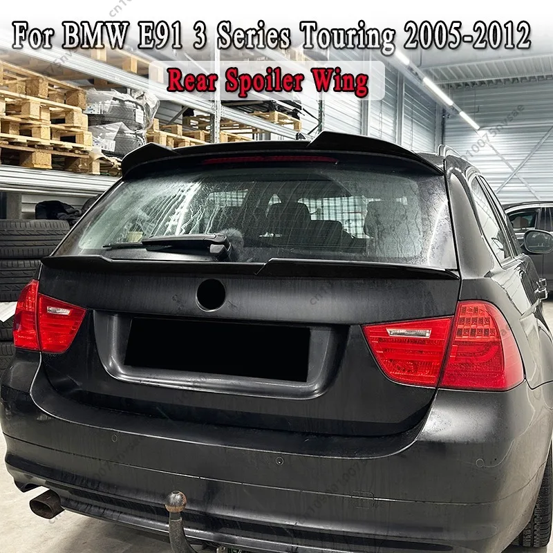 لسيارات BMW E91 3 Series Touring 2005-2012 ماكستون ستايل خلفي سقف سبويلر الجناح الخلفي الجذع الباب الأوسط سبويلر الجناح بوديكيت ضبط