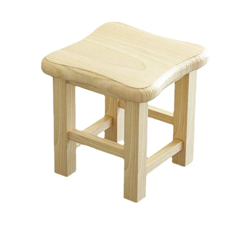 

Nordic Technology Cloth Dining Chair Modern Simple Stacked Wooden Bench Creative Log Color Bench Furniture For Home