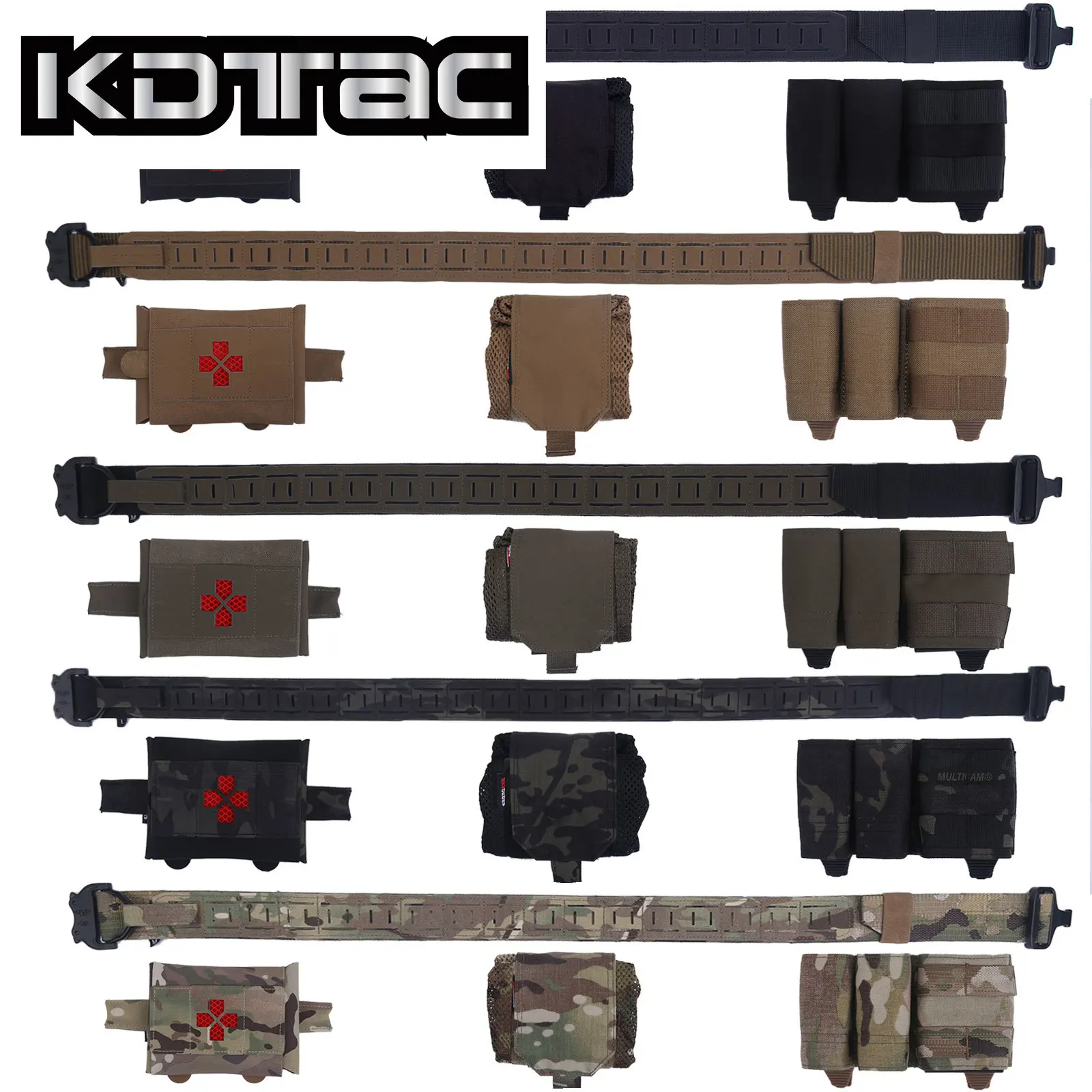 KDTAC Tactical Ronin Belt Set New Release Laser Cutting 1.75 Inch Metal Buckle MOLLE Belt for Airsoft