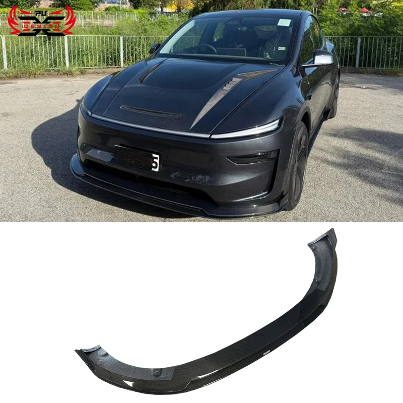 

High Quality Dry Carbon Fiber Front Lip Bumper Spoiler For New Tesla Model Y 2025 Body Kit