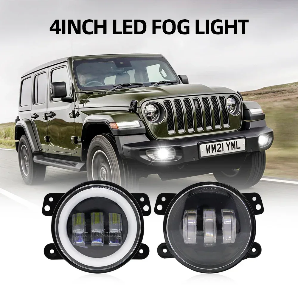 

New！ For Jeep Wrangler JK LJ TJ Dodge Journey Magnum ATV 60W 4 Inch LED Passing Fog Lights White DRL Amber Turn Signal Lamp