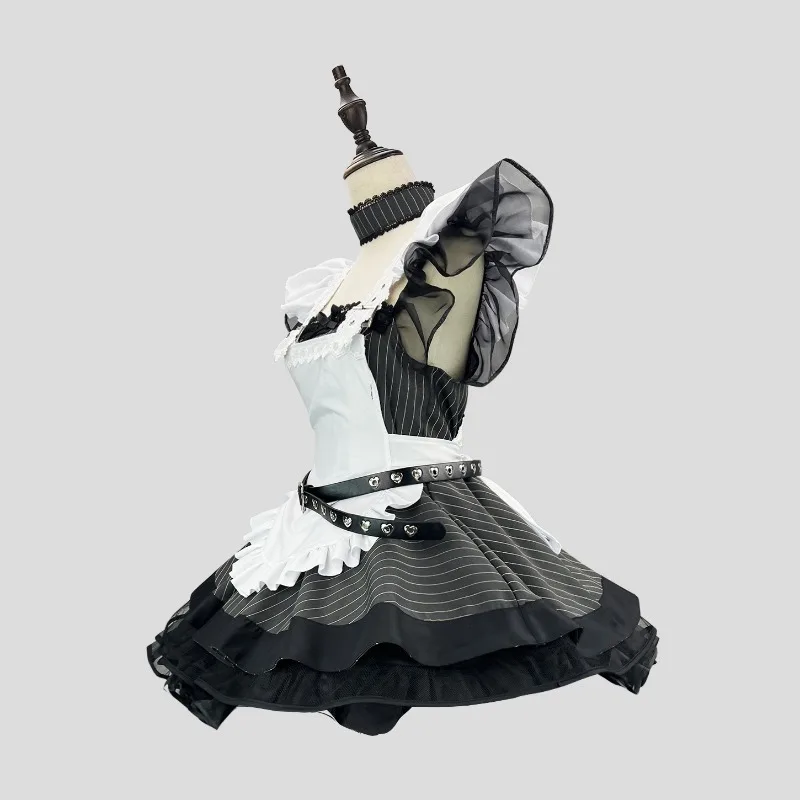 

Black White Striped Maid Lolita Dress Vintage Apron Cosplay Suit Kawaii Anime Uniform Gothic Sweet Party Women Luxury Hot Outfit