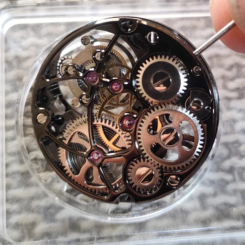 tourbillon movement handwind hollow out diameter 33mm black color