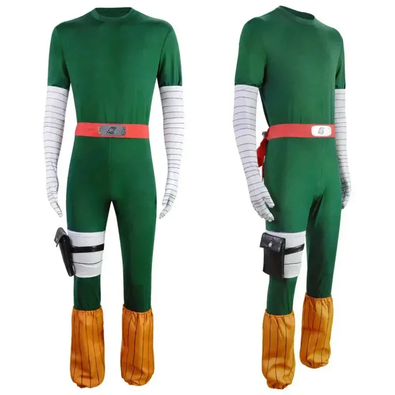 2025 New Japanese Anime Rock Lee Cosplay Costume Wig Jumpsuit Outfits Carnival Suit Halloween Party Unifom AA