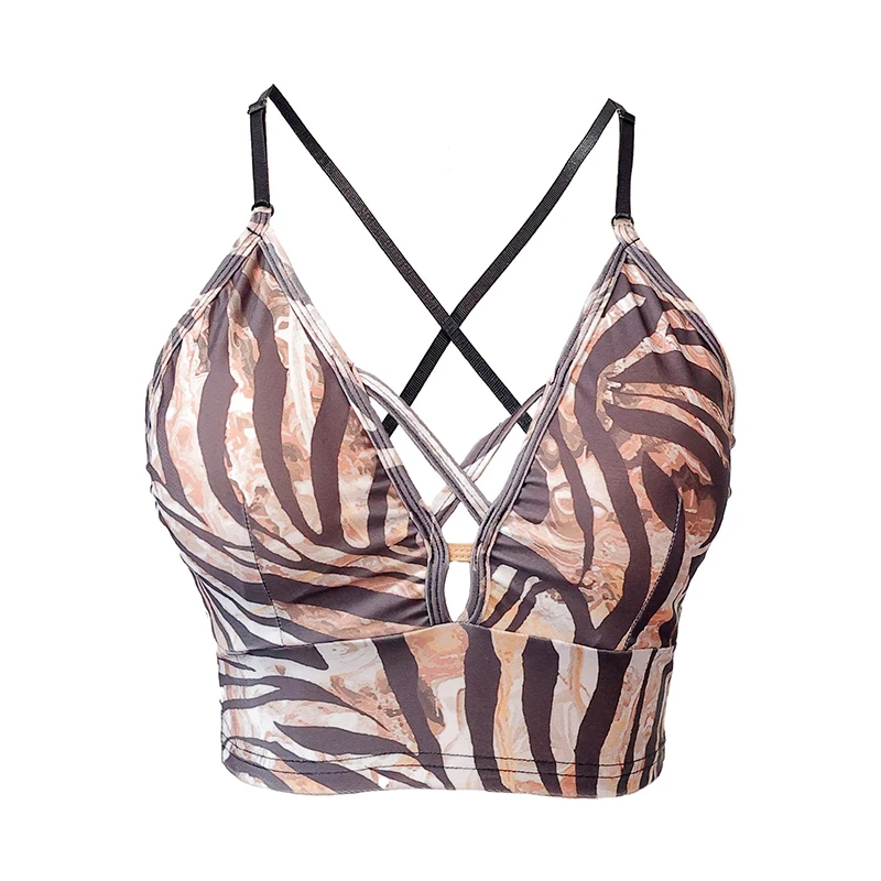 Sexy Latin Dance Bh Mode Leopard Print Top Frauen Tango Rumba Cha Cha Dancewear Praxis Tragen Tänzerin Linie Dance Tops AMY2492