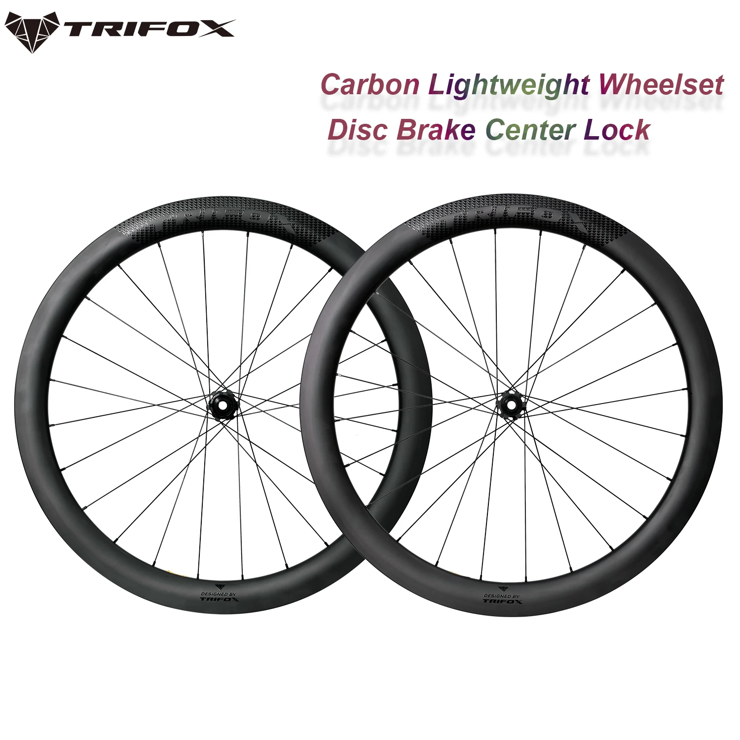 

TRIFOX Carbon Road Bike Wheels Disc Brake 700c Carbon Rim 24H Center Lock Alex Thru 40mm/45mm/50mm/60mm Road Racing Wheelset