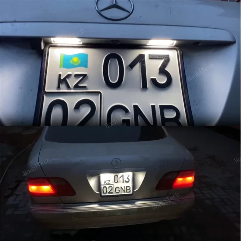 12V LED Number License Plate Light Lamps White CANBUS No Error License Plate Lights For Mercedes Benz E C Class W210 W202 4D AMG
