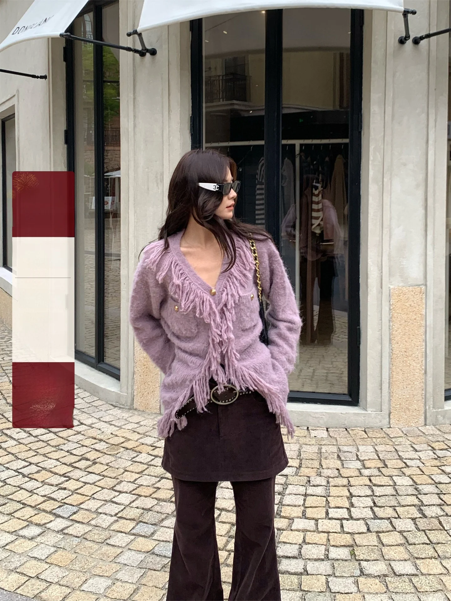 

Женский вязаный кардиган MAR из смесовой шерсти с V-образным вырезом и бахромой, осенне-зимний, теплый, модный, повседневный, цельный, с длинными рукавами, свитер