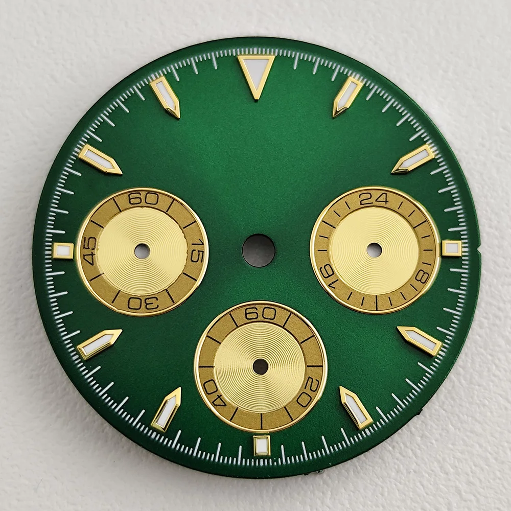 

New VK63 dial green gold dial suitable for VK63VKK63A quartz movement VK63 dial watch accessories