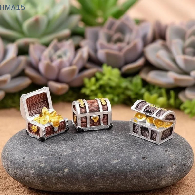 【YA】Pirate Adventure Themed Micro Landscape Mini Jewelry Box Home Ornament for Desktop Living Room Decor Gift for Kids Boys