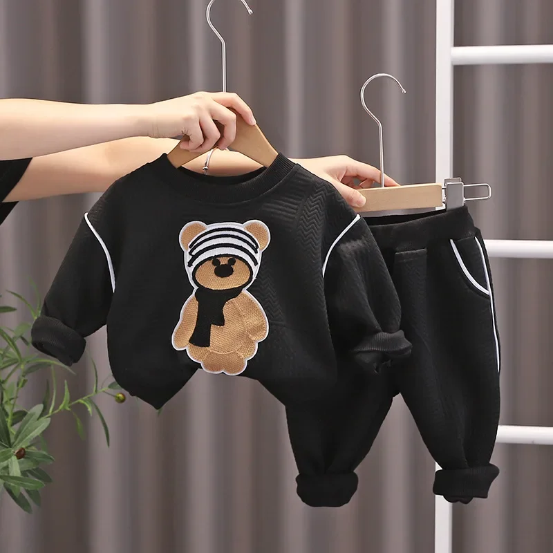 Kids Clothing Spring Autumn Baby Boy Clothes 1 To 2 Years Cartoon Pullover Long Sleeve T-shirts and Pants 2PCS Childrens Suits