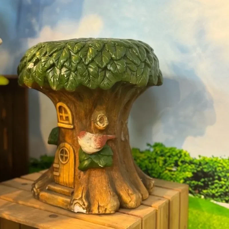 *Re Park Tree Stump Chair Garden Decoration Ornaments Balcony Cute Leisure Garden Outdoor Creative Stool Patio Furniture~