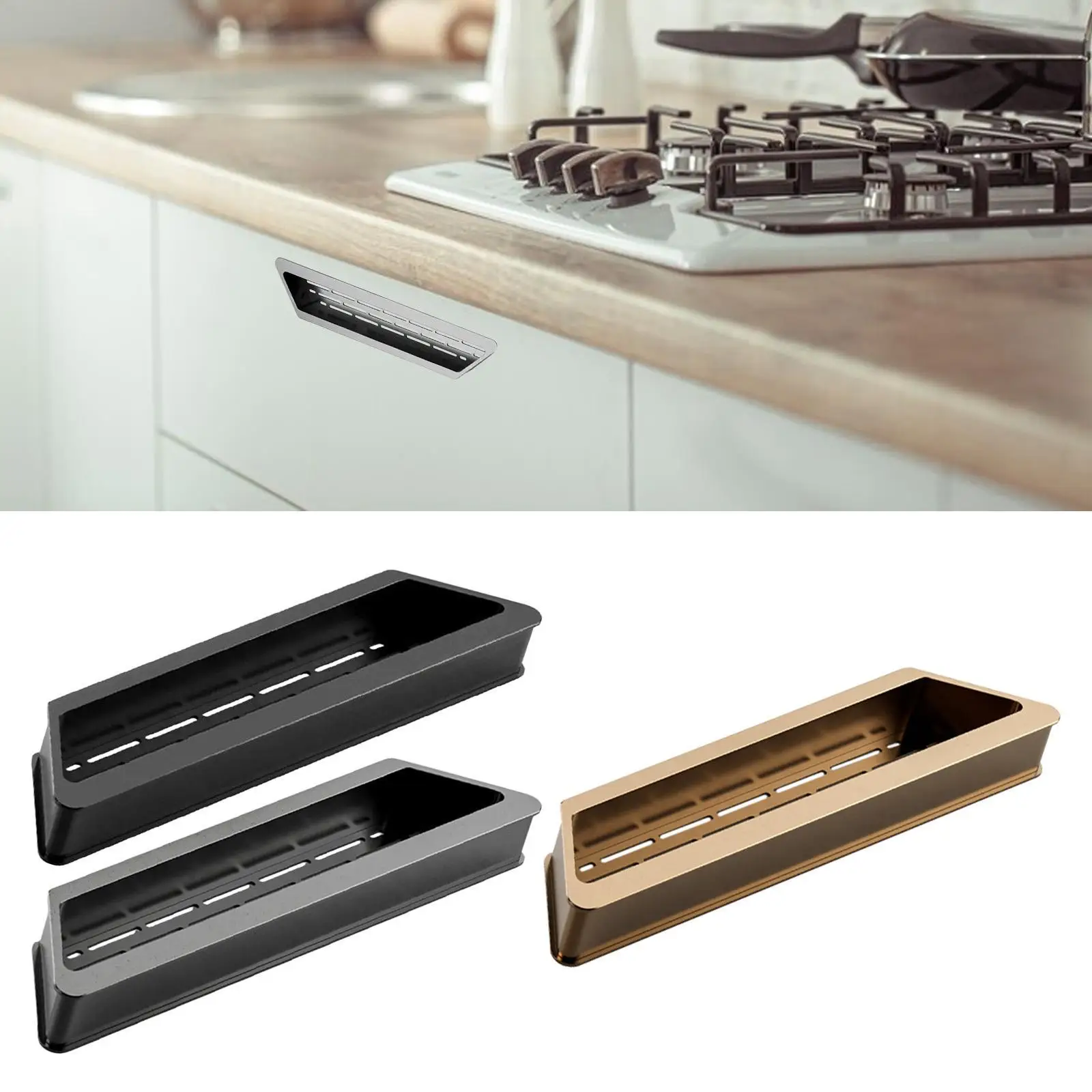 

Recessed Door Pull Handle Ventilated Breathable for Closet Cupboard Home