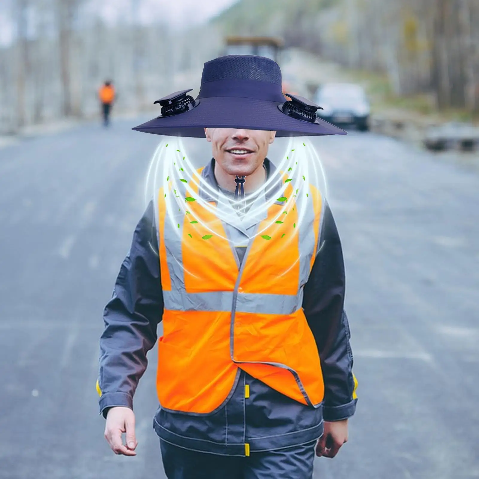 

Шляпа с вентиляторами, солнечная батарея, USB-солнцезащитная шляпа с вентиляторами на солнечной энергии, дышащий, с широкими полями, с защитой от УФ-лучей, водонепроницаемый головной убор для кемпинга