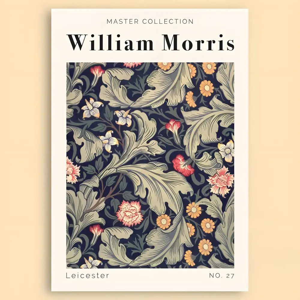Art Exhibition W-William M-Morris Exhibition Flowers Poster Wall Art, Living Room Bedroom for Decor Enthusiasts
