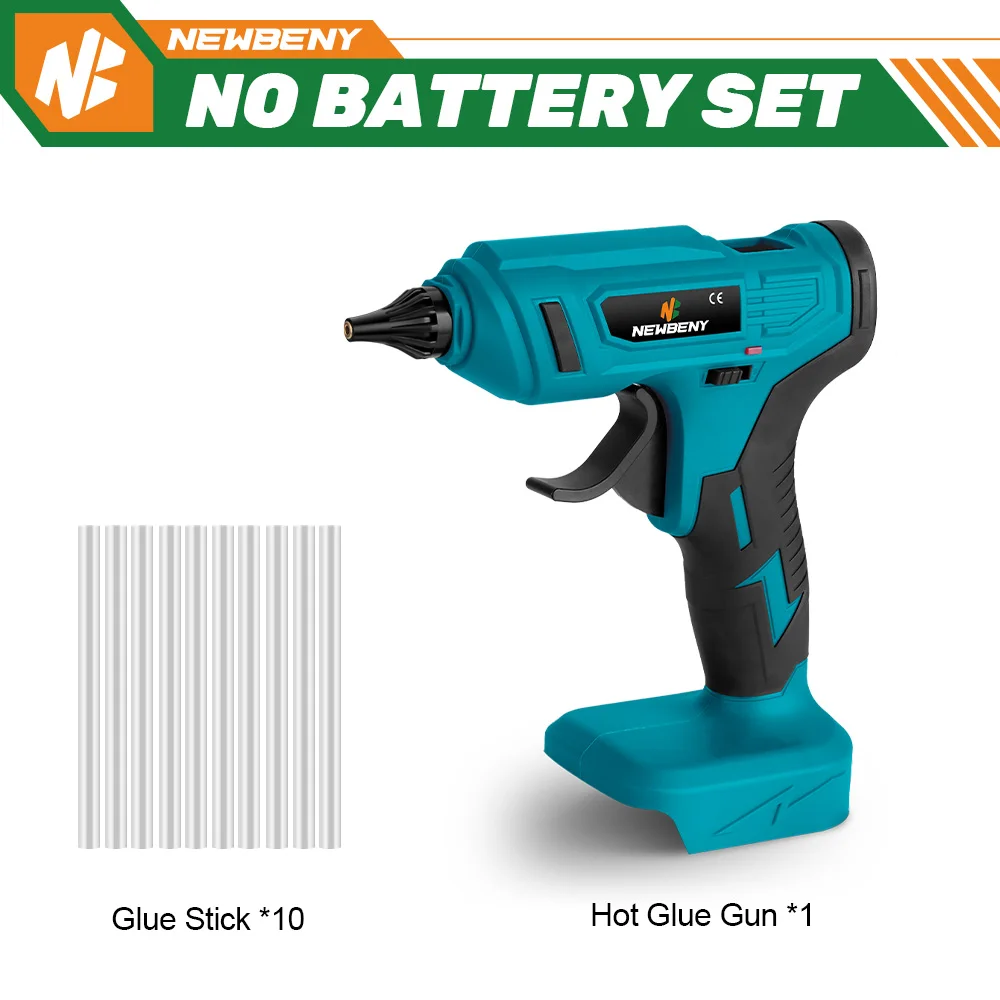 NEWBENY 100 W 280 ° C Draadloos Hot Melt Lijmpistool Draagbaar Oplaadbaar met Lijmsticks DIY Reparatie Tool Voor Makita 18V Batterij Pin