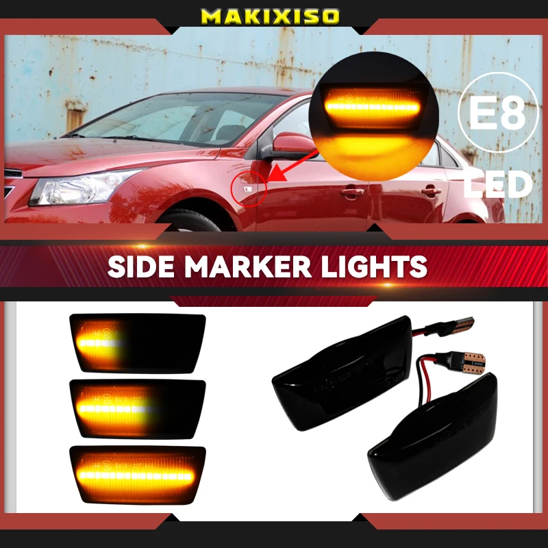 1 Pair Led Dynamic Turn Signal Side Marker Light For Opel Insignia Astra H Zafira B Corsa D For Chevrolet Cruze