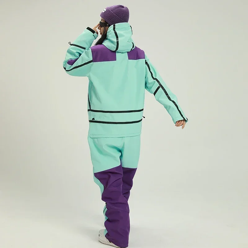 2025 Waterdichte vrouwelijke ski-jumpsuits met capuchon Sport Vrouw Snowboardpak Winter Vrouwen Eendelig Snowsuit Bergoverall Kleding