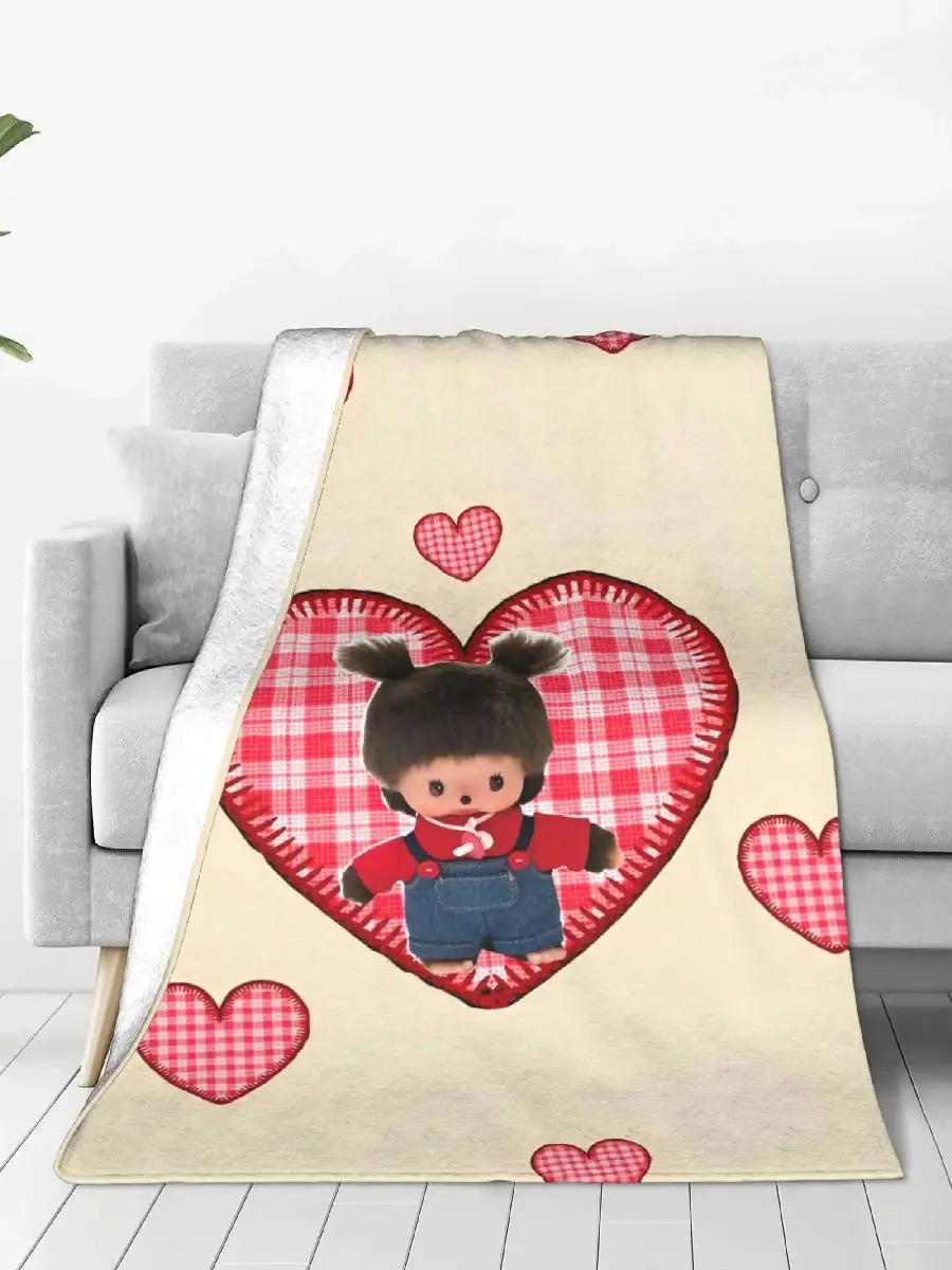 Monchhichis Soft Quality Blanket Cozy Throws for Winter Fun Bedspread for Boys Girls Indoor Outdoor Use