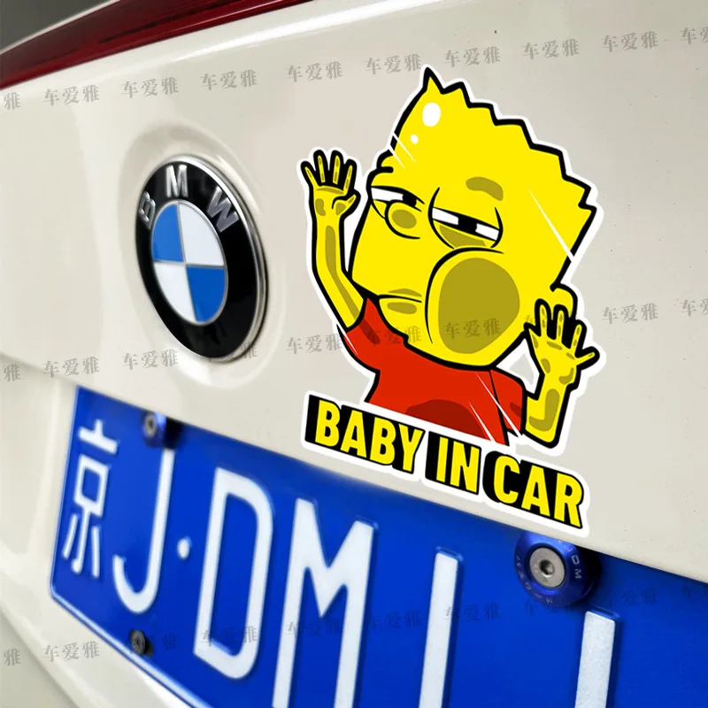 The Simpsons Car Stickers Fun Cartoon Scratch Stickers Car Decoration Stickerss Animation Car Body Window Waterproof Stickers