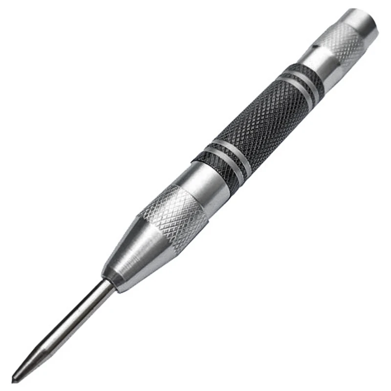 Trending Now 2Pcs Automatic Center Punch Center Hole Punch Set For Wood, Metal, Plastic, Glass, And Marble