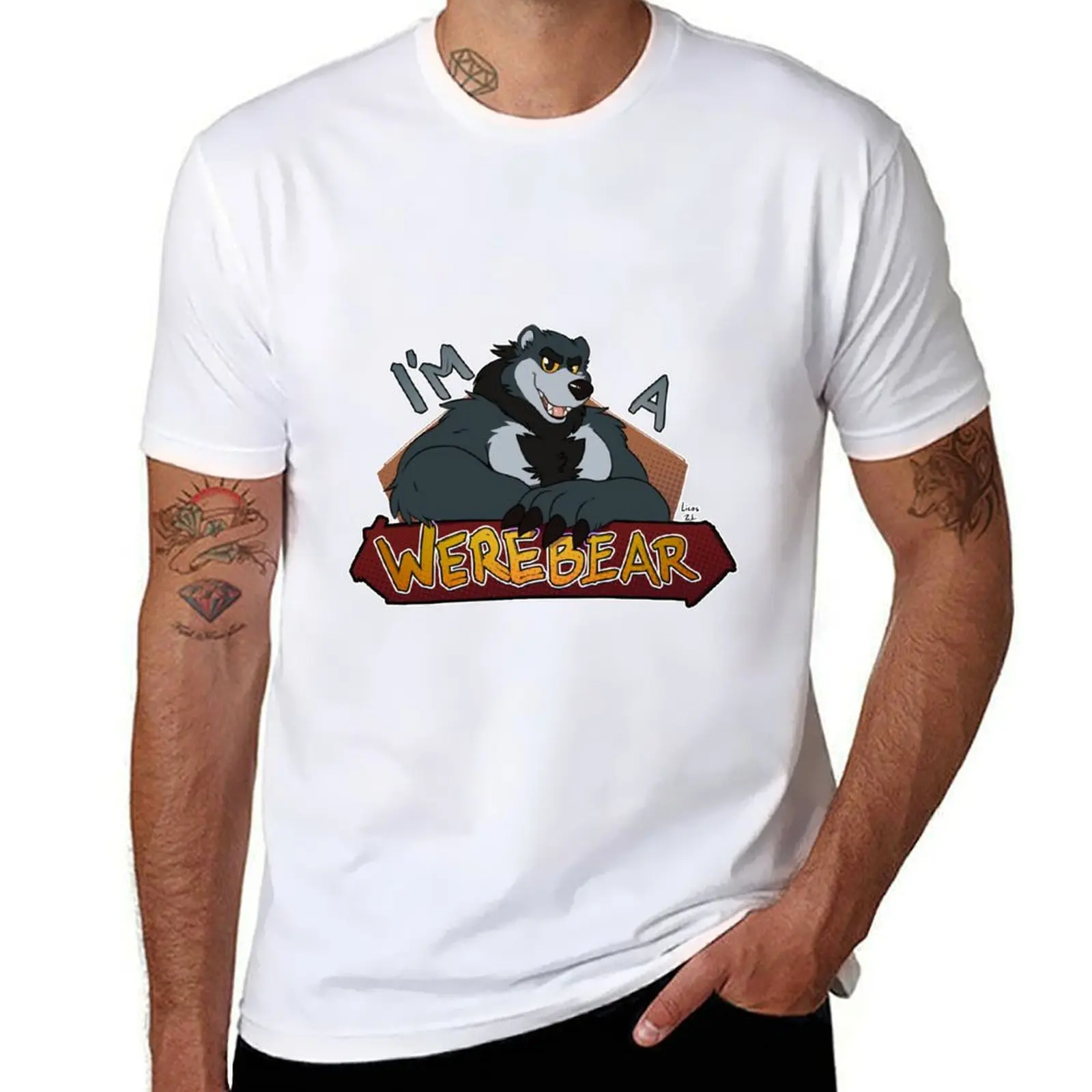 

shirt men black man werebear, t luxury shirt T-Shirt 100% for luxury man t shirts t cotton I'm brand a men