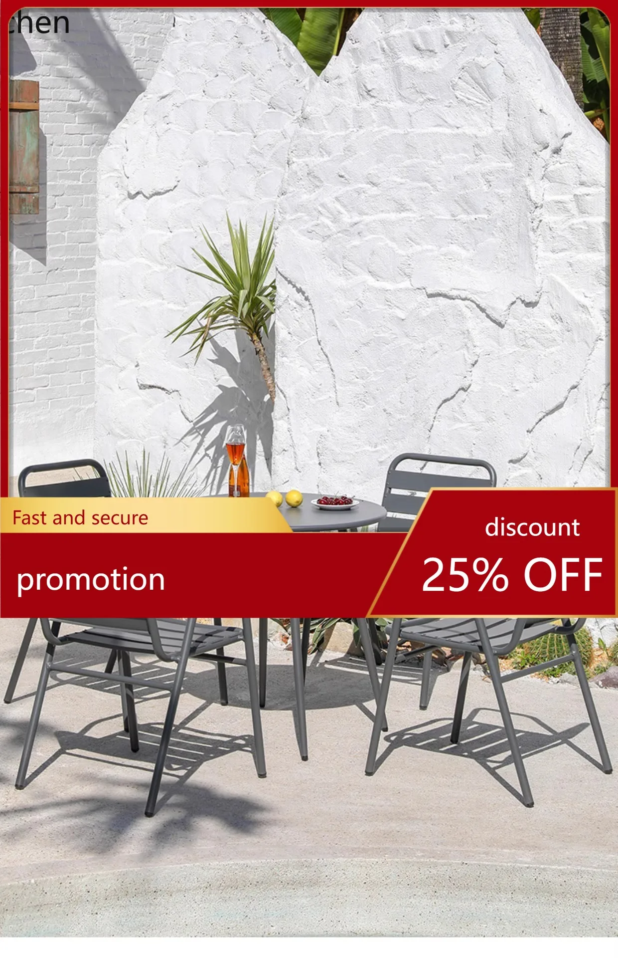 ZML Outdoor Table and Chair Set for Garden, Homestay, Waterproof and Sunproof, Leisure Restaurant Outdoor Seating Combination