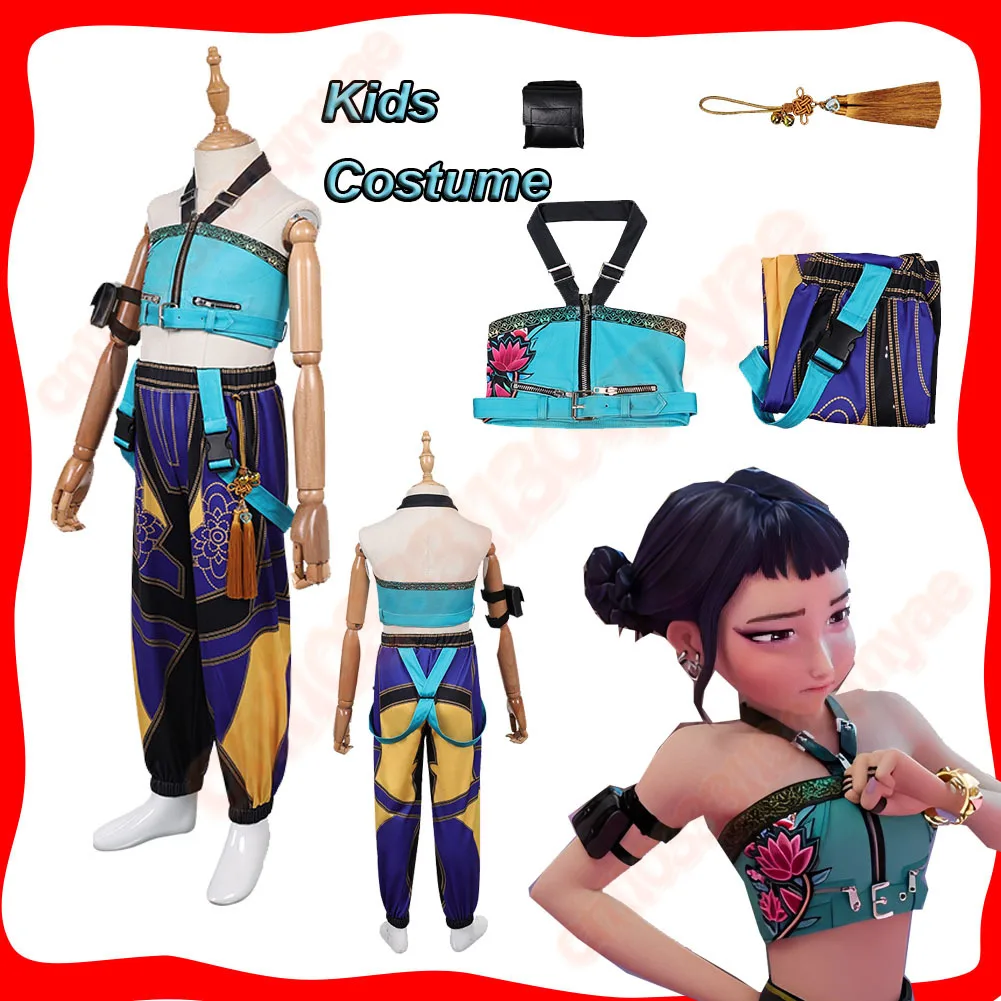 

Demon Hunters KPop Zoey Cosplay Kids Costume Children Girls Roleplay Disguise Top Pants Outfits Halloween Carnival Party Suit