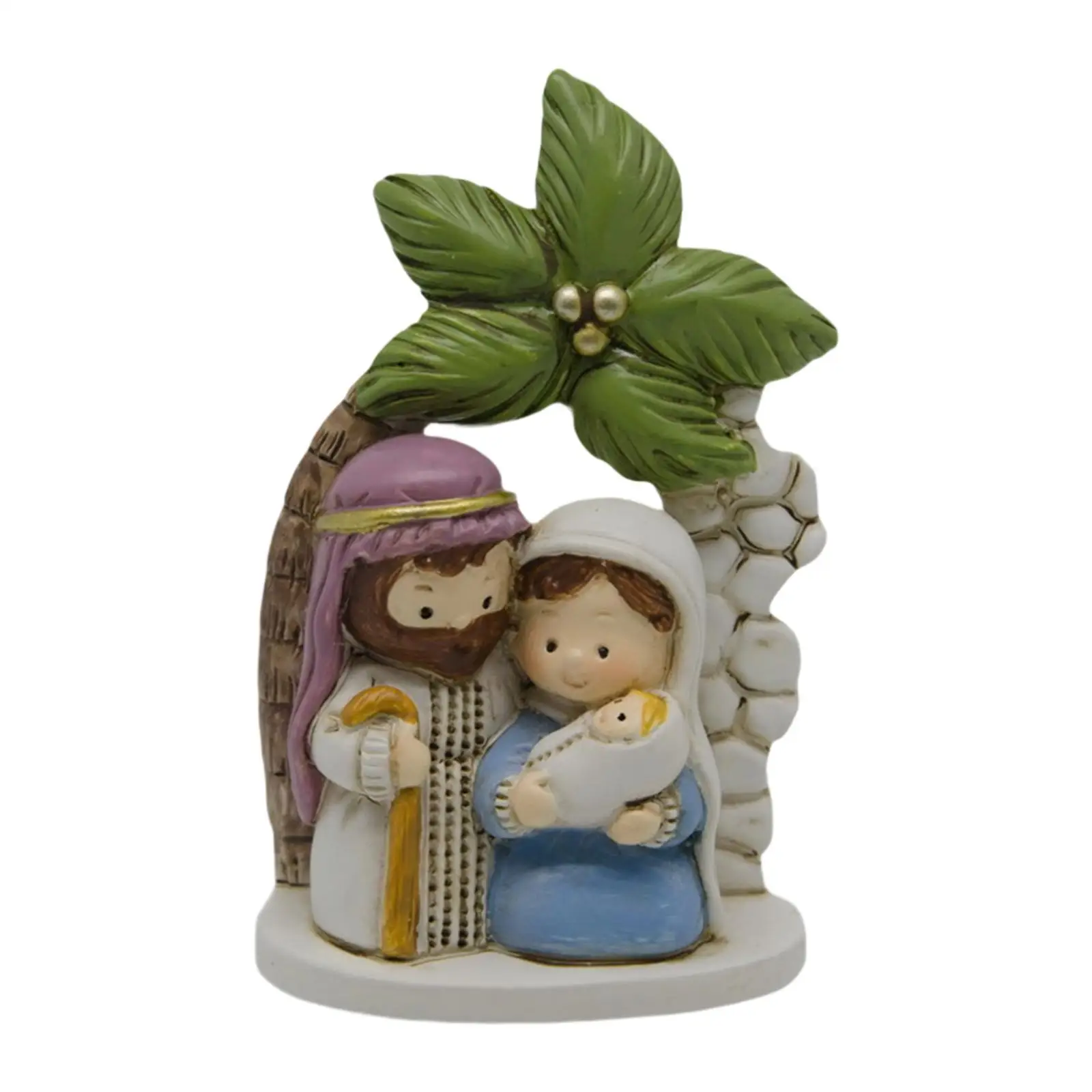 Nativity Scene Figurine Religious Gift Resin Small Crafts Ornament Tabletop Sculpture for Holiday Bookshelf Party Office Indoor