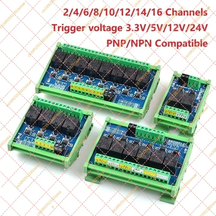 16CH IO PLC Signal Amplifier Relay Module 1.8-30V PNP NPN Optocoupler Isolation DIN Rail Mount