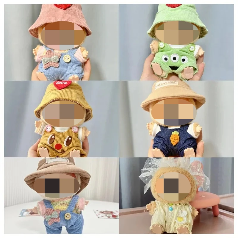 

For Labubus 17cm Mini Doll Clothes Outfit Hat Clothes Labubu II Doll Accessories Cultivate Sitting Party Game Toys