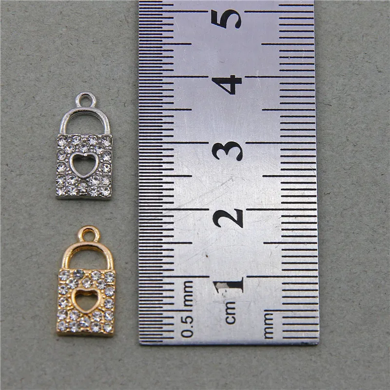 50 قطعة 17*8 مللي متر قفل مطعمة الراين الزينة لامعة اللؤلؤ الماس الكريستال سبيكة قلادة مجوهرات الرقبة الأساور