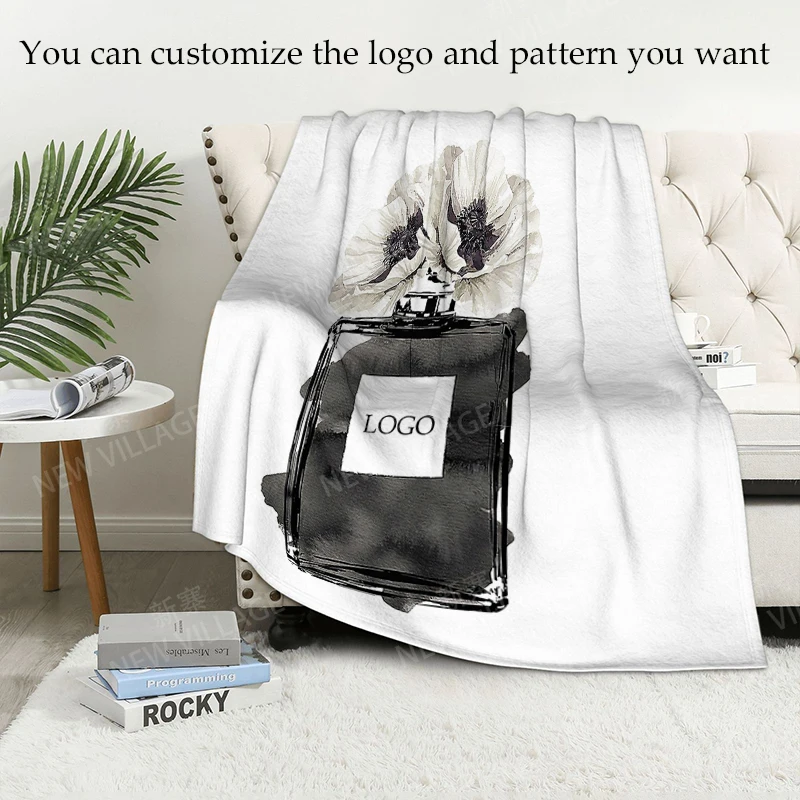 Fashion perfume bottle flange blanket bedding and travel blanket sofa blanket bed blanket can be customized LOGO and pattern