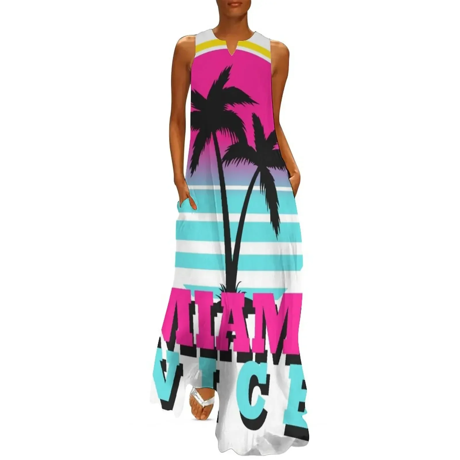

Miami Vice Beach sunset Long Dress elegant women's dresses for wedding Elegant gowns Dresses summer dress Dress