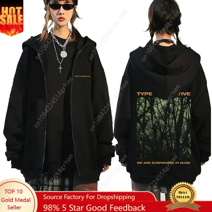 

Rock Band Type O Negative Suspended in Dusk Essential Zipper Hoodie Men Women Casual Vintage Zip Up Jacket Male Oversize Hoodies