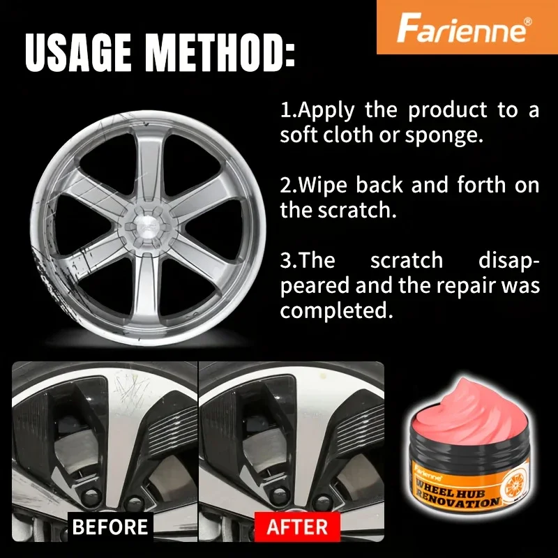 Universal Wheel HUB Repair Kit, Alloy Scratch Remover, Fast Edge Damage Fix, Improved Vehicle Maintenance, Car Care Essentials