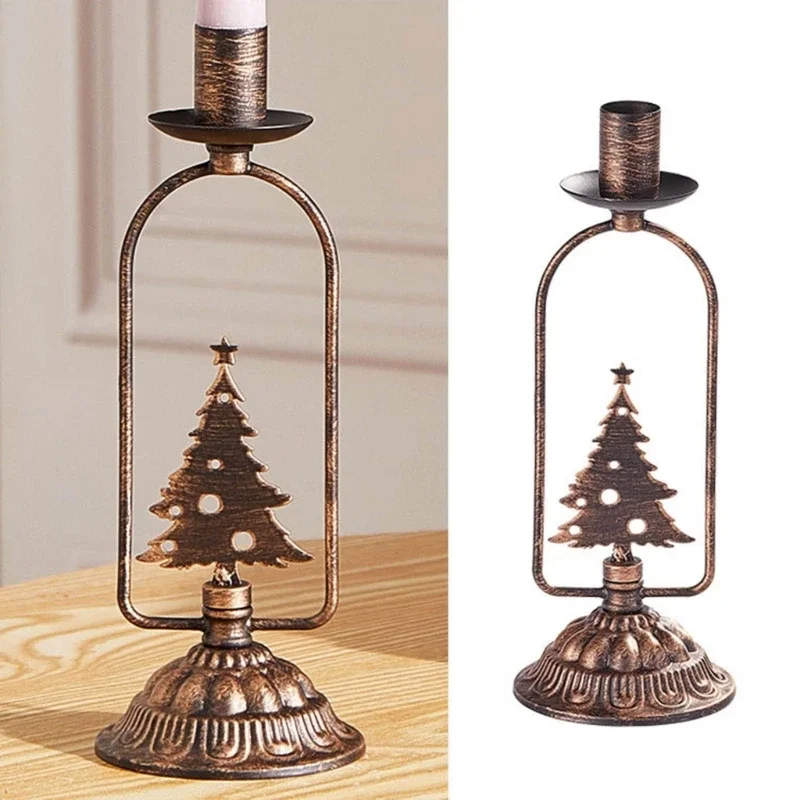 Set of 3 Stylish Metal Stand with Seasonal Design Iron Texture Perfect for Indoor Outdoor Christmas Celebration 87HA