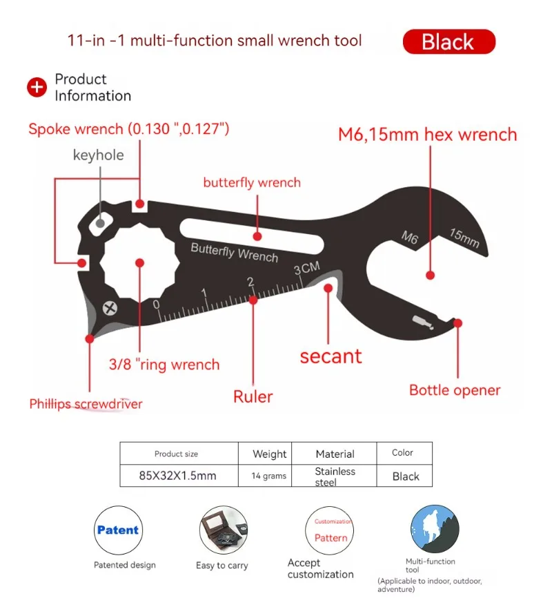 46 in 1 Carry on survival multi-functional EDC tool card Outdoor Gift Stainless Steel Escape Knife card camping tool