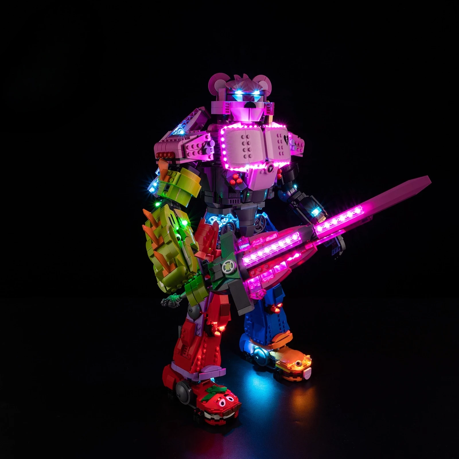 Juego de iluminación LED adecuado para el líder del equipo LEGO Mecha 77078 bloques de construcción juguetes de lámpara DIY (no incluye ladrillos modelo)