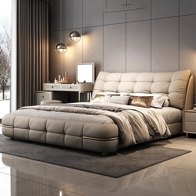 

Floor Bedroom Design Bed Headboards Children Double Sleeping Bed Luxury Wooden Modern Storage Letto Matrimoniale Home Furniture