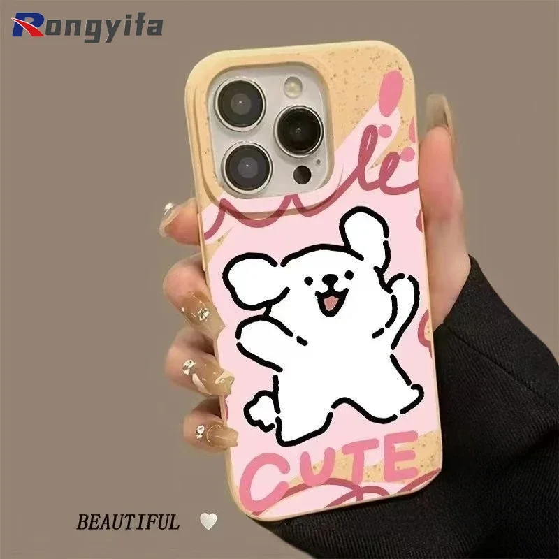 For Vivo Y200i Y200t Y38 Y17S Y28 Y27 Y36i Y77E Y76S Y20i Y20S Y20G Y12S Y11S Y11 Y12 Y15 Y17 Phone Case White Puppy Back Cover