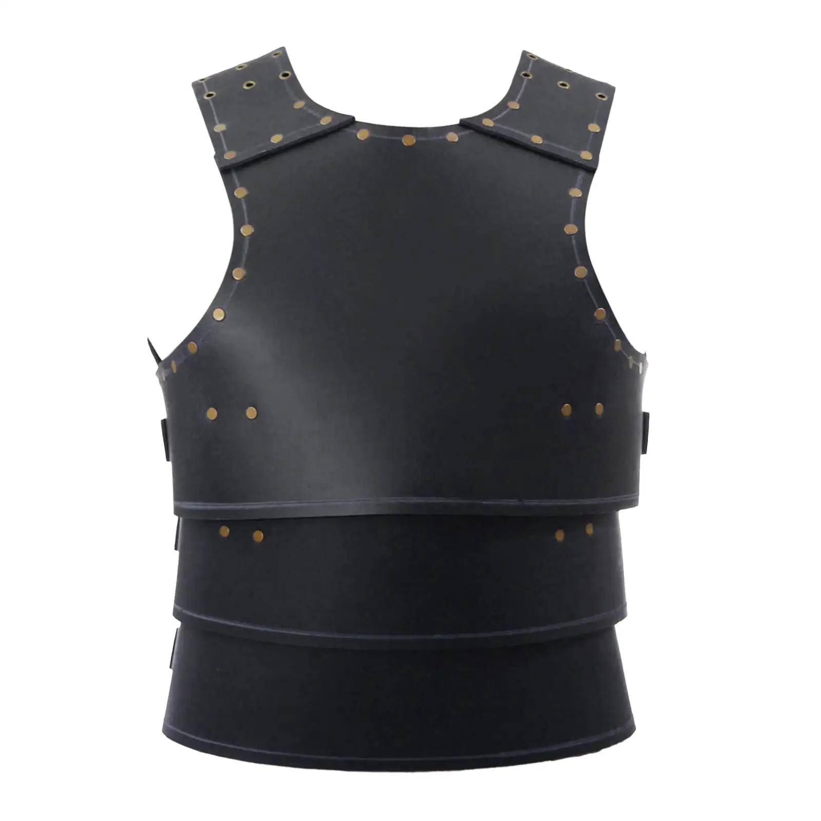 Men Gothic Steampunk Shoulder Harness PU Leather Medieval Armor Chest Body Costume Cosplay Rivets Decor Adjustable Strap for