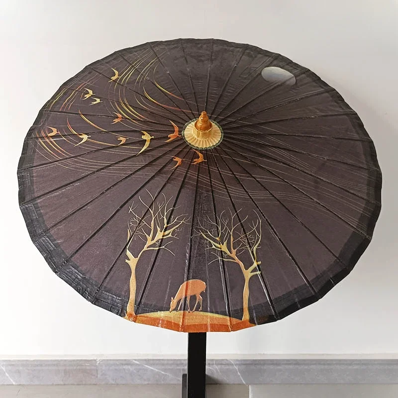 Ancient oil-paper umbrella men's and women's paper umbrella classical ceiling decoration rainproof and sunscreen Hanfu umbrella