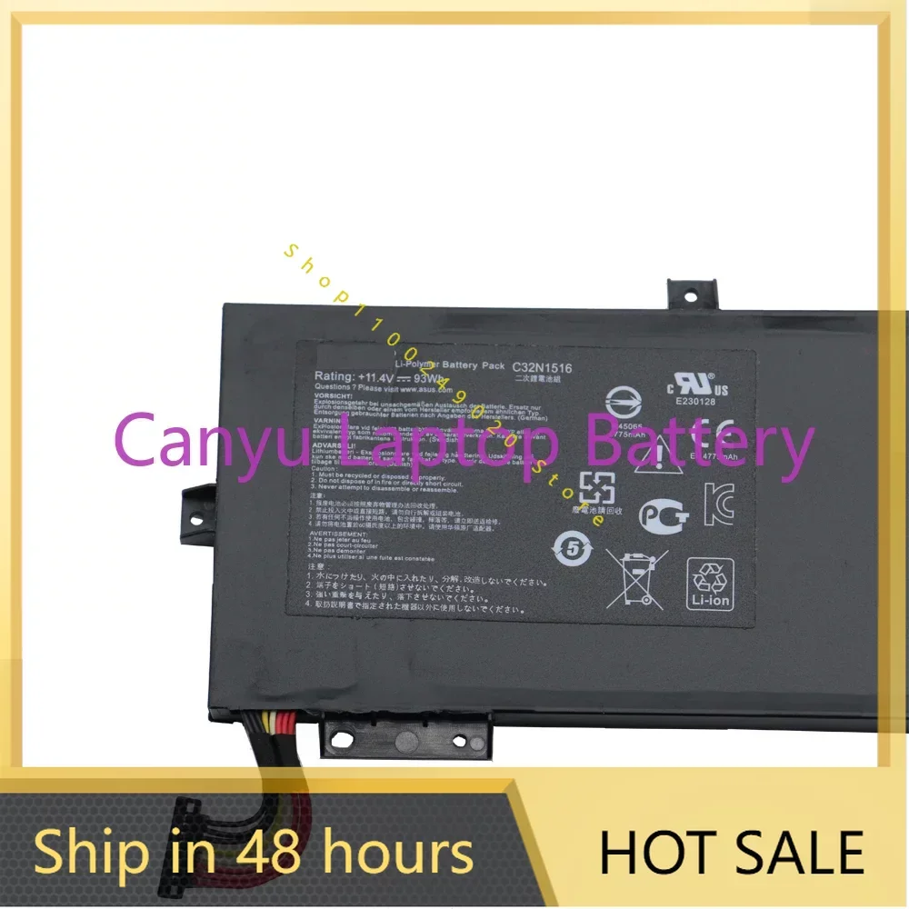 

2024 C32N1516 Battery For ASUS ROG G701VIK G701VI-BA034T GX700V GX700VO6820 GX700 GX700VO 11.4V 93WH 8150mAh New