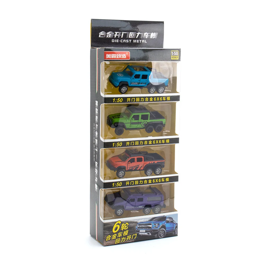 

Alloy pull back military style off-road vehicle model simulated pickup truck car toy original packaging gift toy wholesale