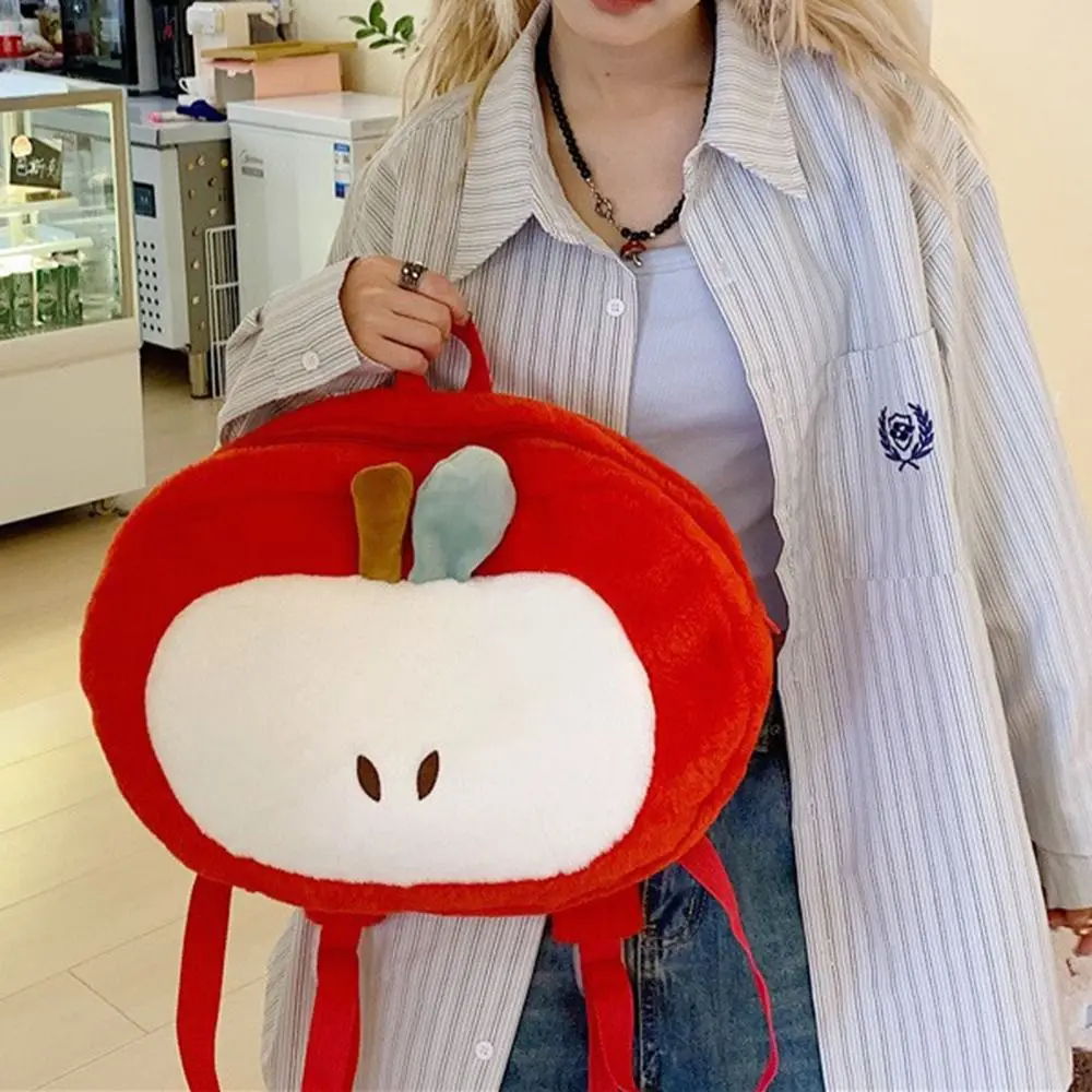 

Мягкий мультяшный плюшевый рюкзак с фруктами, большая вместимость, кавайный школьный рюкзак, креативная сумка на плечо с фруктами, кукла, уличная сумка